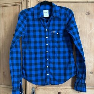 2 for $20 Hollister Blue Plaid Casual Shirt